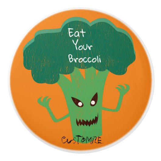 Bouton De Porte En Céramique Broccoli Thunder_Cove effrayant (Devant)