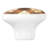 Bouton De Porte En Céramique Brown Tan Plaid (Côté)
