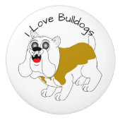 Bouton De Porte En Céramique Bulldog Design (Devant)