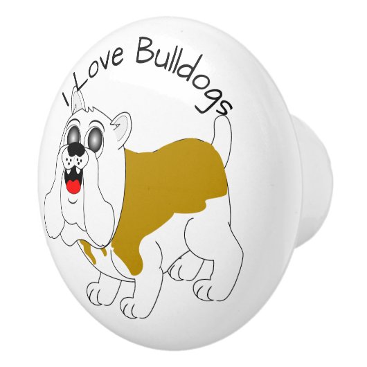 Bouton De Porte En Céramique Bulldog Design (Droite)