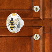 Bouton De Porte En Céramique Bumble Bee de la ferme rustique