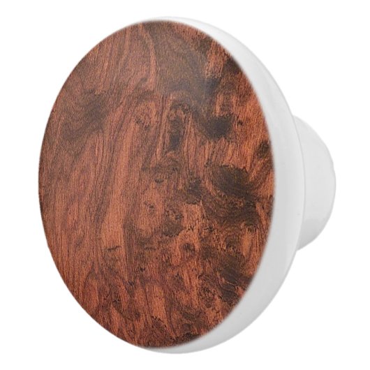 Bouton De Porte En Céramique Burl Mahogany Wood Texture Imprimer (Droite)
