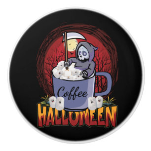 Bouton De Porte En Céramique Buvez Du Café Et Faites Peur