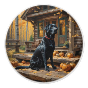 Bouton De Porte En Céramique Cabine du journal de l'extracteur Black Labrador A