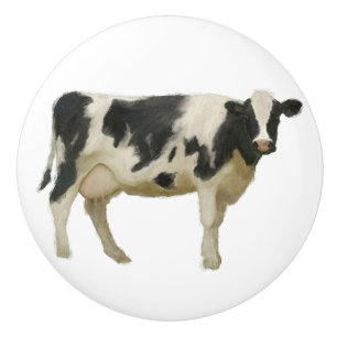 Bouton De Porte En Céramique Cabinet de cuisine rustique de la vache noire et b