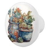 Bouton De Porte En Céramique Cactus et succulents (Droite)