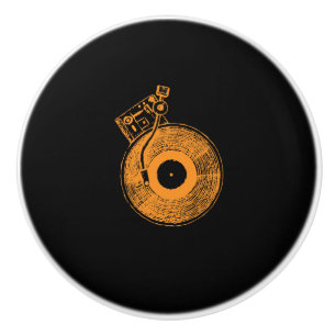 Bouton De Porte En Céramique Cadeau de musique de Tourne-disque de joueur de