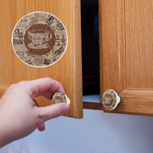 Bouton De Porte En Céramique Café Clair