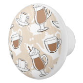 Bouton De Porte En Céramique Café, motif doux (Droite)