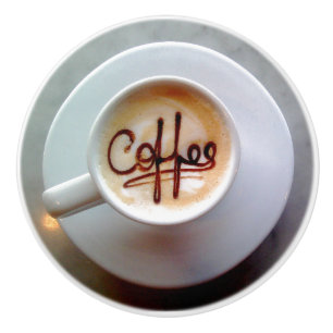 Bouton De Porte En Céramique Café tasse et soucoupe café latte