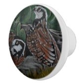 Bouton De Porte En Céramique Cailles de blanc de Bob (Droite)