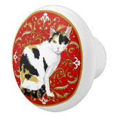 Bouton De Porte En Céramique Calico Cat Baroque (Droite)