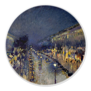 Bouton De Porte En Céramique Camille Pissarro - Boulevard Montmartre en nuit