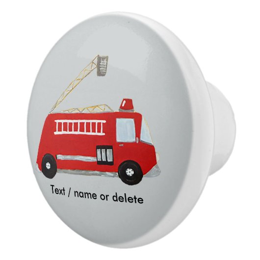 Bouton De Porte En Céramique Camion de pompiers unique (Droite)