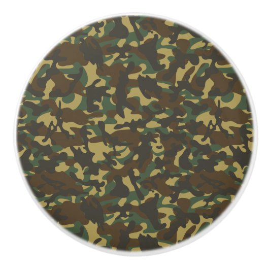 Bouton De Porte En Céramique Camouflage forestier (Devant)