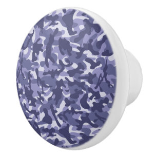 Bouton De Porte En Céramique Camouflage Navy Violet
