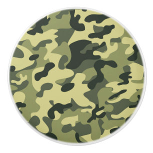 Bouton De Porte En Céramique Camouflage vert de l'armée