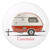 Bouton De Porte En Céramique Camper Teardrop Classic Retro Thunder_Cove (Devant)