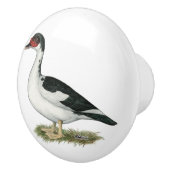 Bouton De Porte En Céramique Canard à cochon noir (Droite)