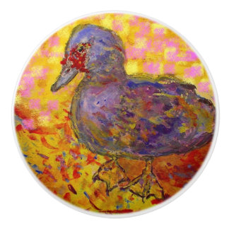 Bouton De Porte En Céramique canard de muscovy