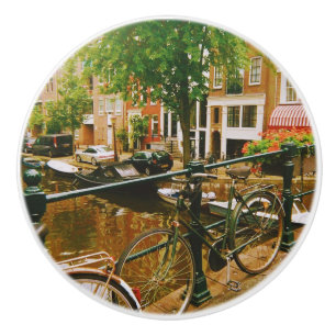 Bouton De Porte En Céramique Canaux d'Amsterdam