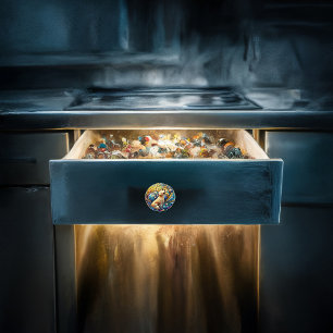 Bouton De Porte En Céramique Canine enchantée sur des persiennes en céramique c