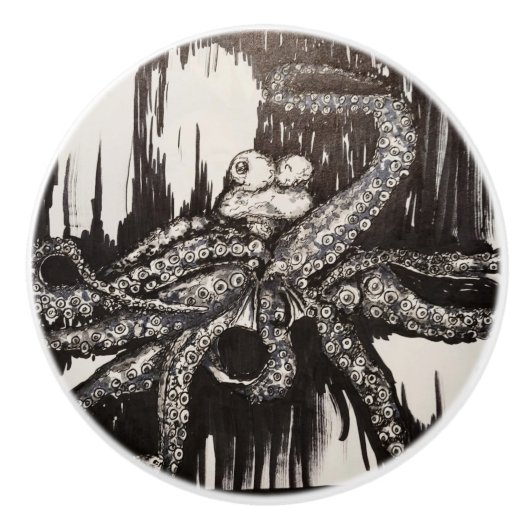 Bouton De Porte En Céramique Capsules à pieuvre par Samira Sperry (Devant)