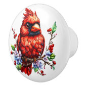 Bouton De Porte En Céramique Cardinal redbird (Droite)