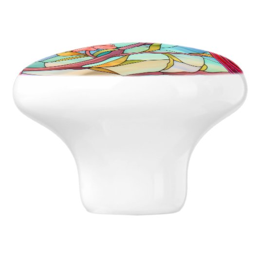 Bouton De Porte En Céramique Cardinal Redbird - TRANSFÉREZ-LE ! (Côté)