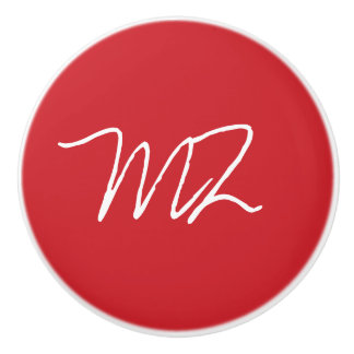Bouton De Porte En Céramique Cardinal rouge personnalisé