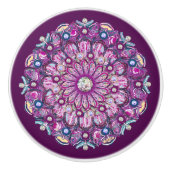 Bouton De Porte En Céramique Cardinal rouge Rosace (Devant)