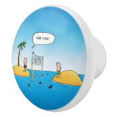 Bouton De Porte En Céramique Caricature amusante de Shark Volleyball (Droite)