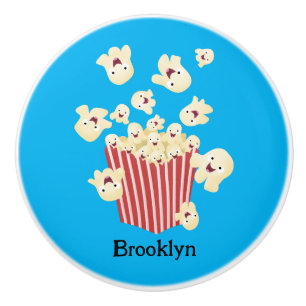 Bouton De Porte En Céramique Caricature de pop-corn drôles