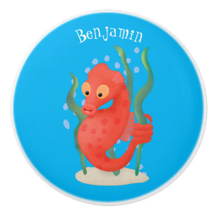 Bouton De Porte En Céramique Caricature d'hippocampe pygmée