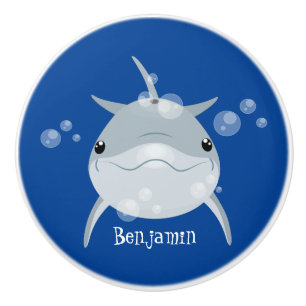 Bouton De Porte En Céramique Caricature joli dauphin kawaii kawaii