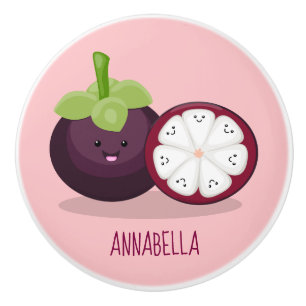 Bouton De Porte En Céramique Caricature mignonne mauve mangouste