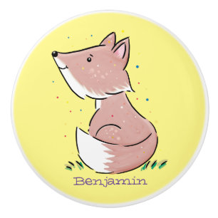 Bouton De Porte En Céramique Caricature pour bébé renard