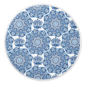Bouton De Porte En Céramique Carreau d'impression bleu (Devant)