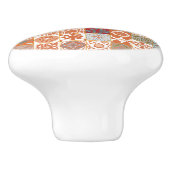 Bouton De Porte En Céramique Carreau marocain orange (Côté)