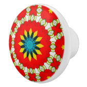 Bouton De Porte En Céramique Carreaux persans, rouge, marocain, cercles, (Droite)