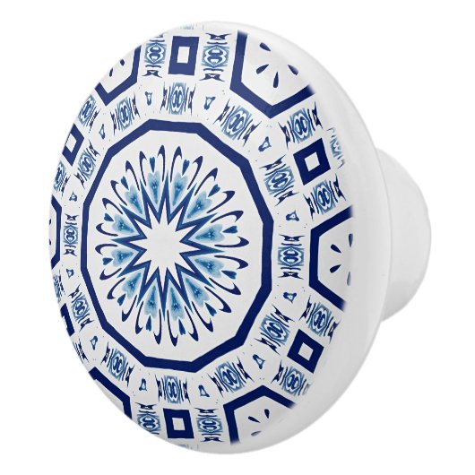 Bouton De Porte En Céramique Carreaux perse, tuiles bleues, Marocain, cercles,  (Droite)