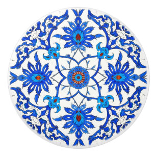 Bouton De Porte En Céramique Carrelage chinois Art Nouveau - Cobalt Bleu & Blan