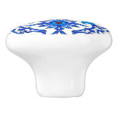 Bouton De Porte En Céramique Carrelage chinois Art Nouveau - Cobalt Bleu & Blan (Côté)