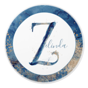 Bouton De Porte En Céramique Carte Coastal Home bleu aquarelle Z personnalisée