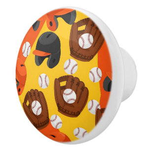 Bouton De Porte En Céramique Casque de Gant de Sport de Baseball Motif Athlétiq
