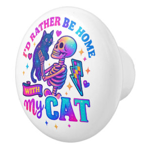 Bouton De Porte En Céramique Cat