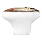 Bouton De Porte En Céramique Cat and Flower Themed (Côté)