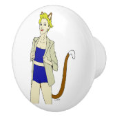 Bouton De Porte En Céramique catgirl (Droite)