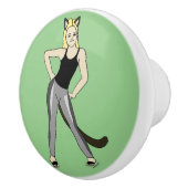 Bouton De Porte En Céramique catgirl (Droite)