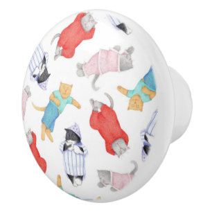 Bouton De Porte En Céramique CATS PAJAMAS Ceramic Drawer Knower